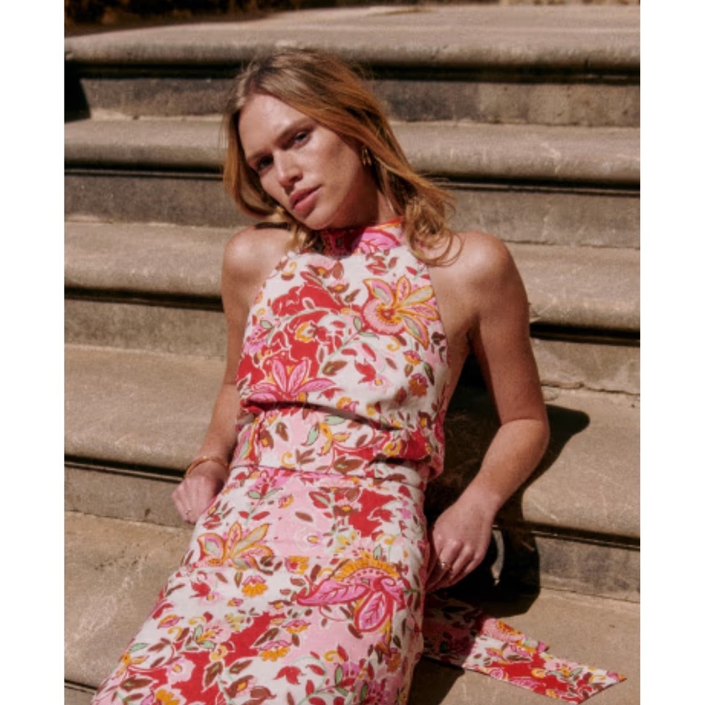 Sezane Astra Blouse Laguna Print